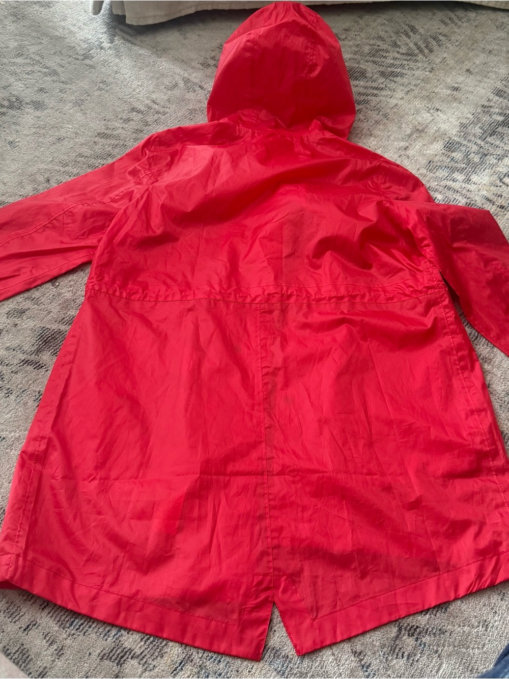 Joules Red Hooded Trench Coat - Picture 7 of 16